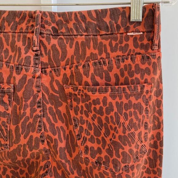 MOTHER Looker Ankle Fray Animal Attraction Leopard Print Skinny Jeans Pants 28 - Picture 6 of 10
